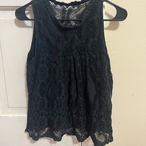 Elegant Black Lace Sleeveless Top